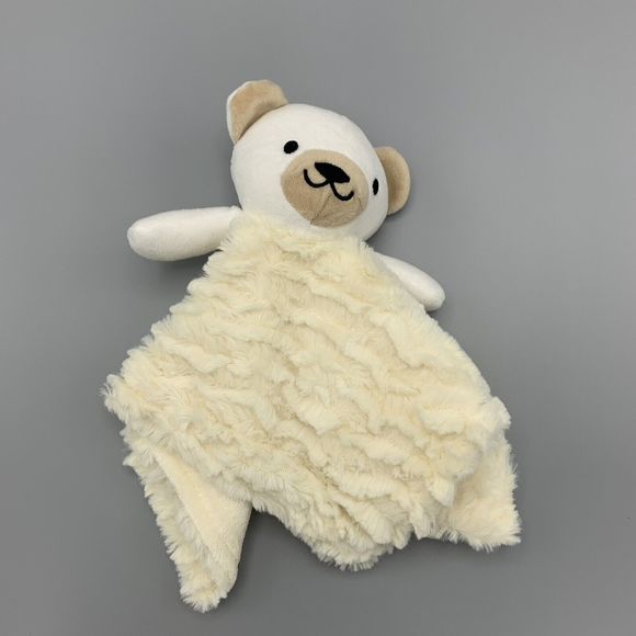 Dream Kids Cream Fluffy Lovey Security Blanket Teddy Bear Handheld Baby Blanket - Picture 10 of 11